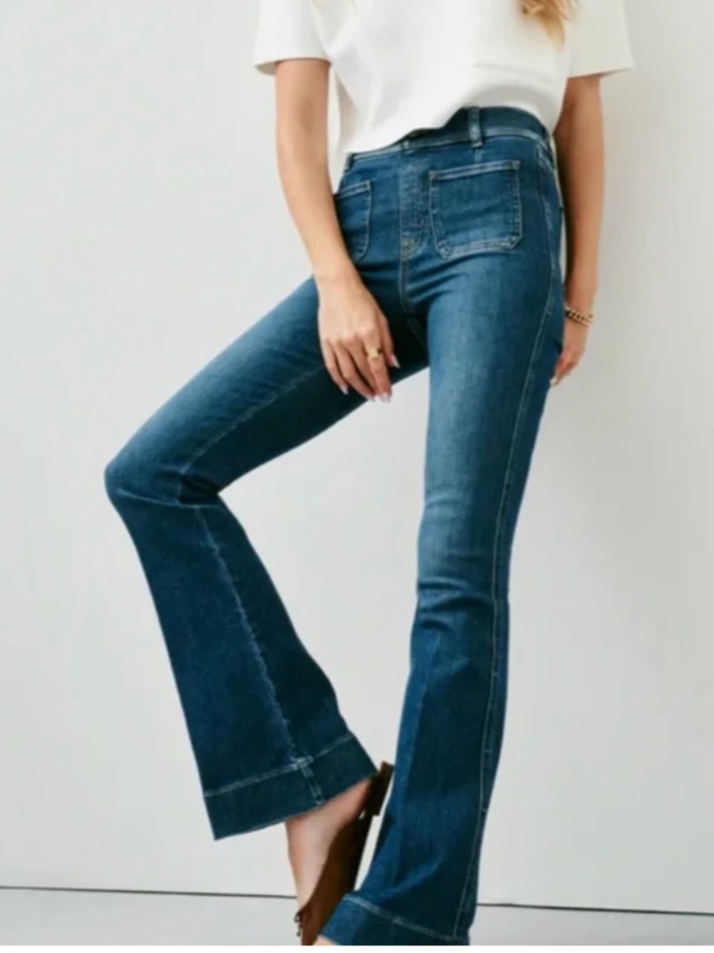 SPANX Flare Patch Pocket Pull-On Jeans